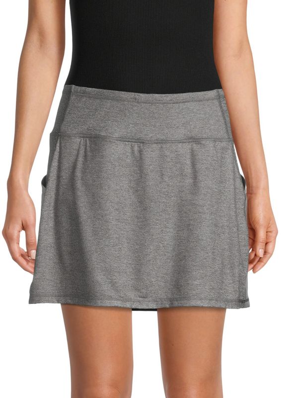 Max Studio Performance Renewal Solid-Hued Mesh-Pocket Skort